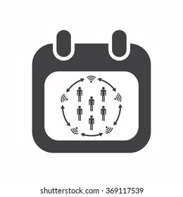 calendar icon, vector illustration. Flat design style
