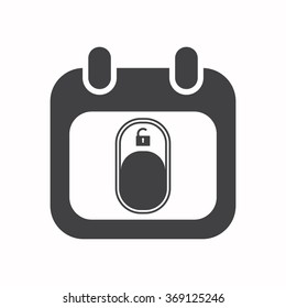 calendar icon, vector illustration. Flat design style