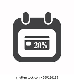 calendar icon, vector illustration. Flat design style