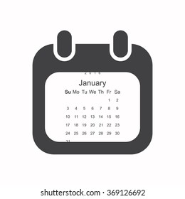 calendar icon, vector illustration. Flat design style