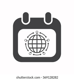 calendar icon, vector illustration. Flat design style