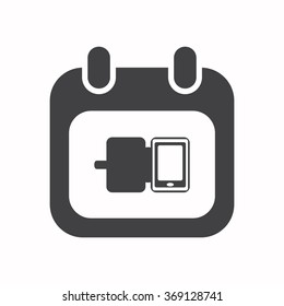 calendar icon, vector illustration. Flat design style