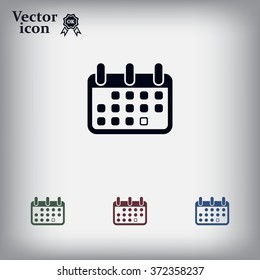 Calendar icon, vector illustration. Flat design style