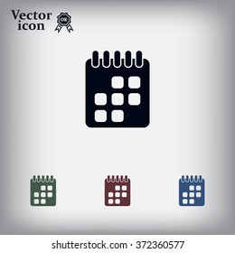 Calendar icon, vector illustration. Flat design style