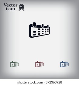 Calendar icon, vector illustration. Flat design style