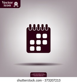 Calendar icon, vector illustration. Flat design style