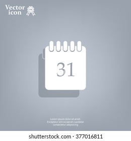 Calendar icon, vector illustration. Flat design style