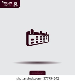 Calendar icon, vector illustration. Flat design style