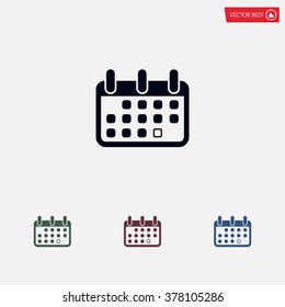 Calendar icon, vector illustration. Flat design style