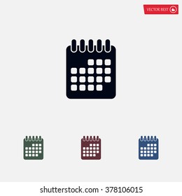 Calendar icon, vector illustration. Flat design style
