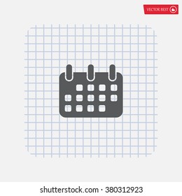 Calendar icon, vector illustration. Flat design style