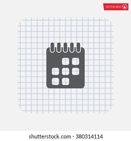 Calendar icon, vector illustration. Flat design style