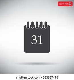 Calendar icon, vector illustration. Flat design style