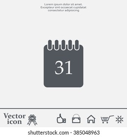 Calendar icon, vector illustration. Flat design style