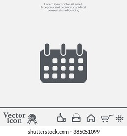 Calendar icon, vector illustration. Flat design style