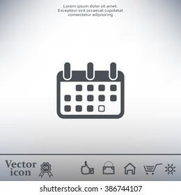 Calendar icon, vector illustration. Flat design style