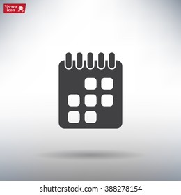 Calendar icon, vector illustration. Flat design style