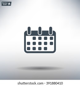 Calendar icon, vector illustration. Flat design style