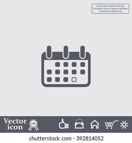 Calendar icon, vector illustration. Flat design style