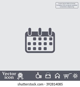 Calendar icon, vector illustration. Flat design style