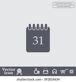 Calendar icon, vector illustration. Flat design style