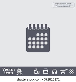 Calendar icon, vector illustration. Flat design style