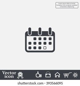 Calendar icon, vector illustration. Flat design style