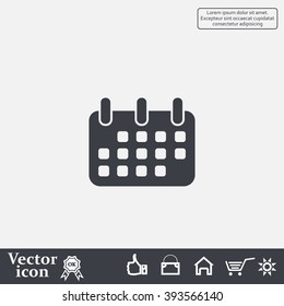 Calendar icon, vector illustration. Flat design style