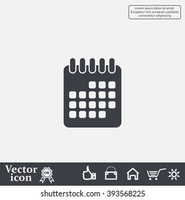 Calendar icon, vector illustration. Flat design style