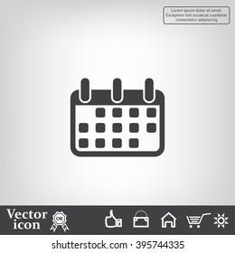 Calendar icon, vector illustration. Flat design style