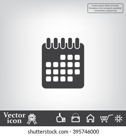 Calendar icon, vector illustration. Flat design style