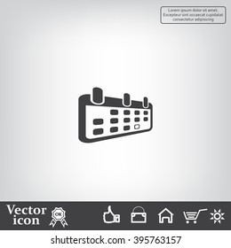Calendar icon, vector illustration. Flat design style