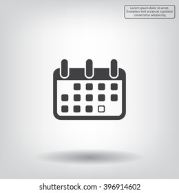 Calendar icon, vector illustration. Flat design style