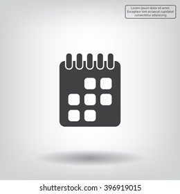 Calendar icon, vector illustration. Flat design style