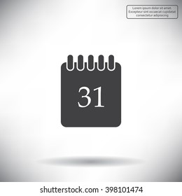 Calendar icon, vector illustration. Flat design style