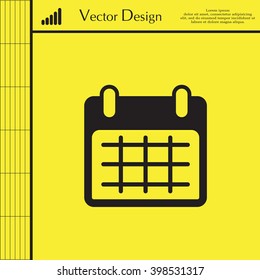 Calendar icon, vector illustration. Flat design style
