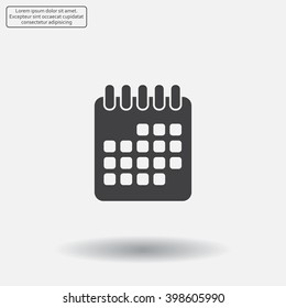 Calendar icon, vector illustration. Flat design style