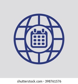 Calendar  icon, vector illustration. Flat design style