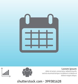 Calendar icon, vector illustration. Flat design style