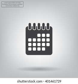 Calendar icon, vector illustration. Flat design style