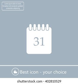 Calendar icon, vector illustration. Flat design style