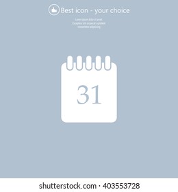 Calendar icon, vector illustration. Flat design style