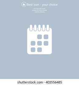 Calendar icon, vector illustration. Flat design style