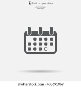 Calendar icon, vector illustration. Flat design style