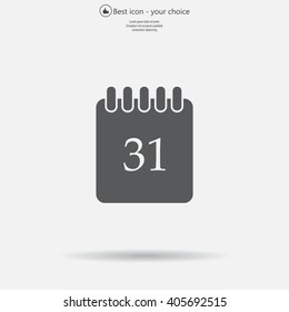 Calendar icon, vector illustration. Flat design style
