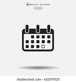 Calendar icon, vector illustration. Flat design style