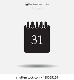 Calendar icon, vector illustration. Flat design style
