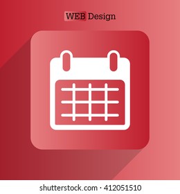 Calendar icon, vector illustration. Flat design style