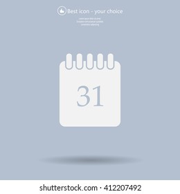 Calendar icon, vector illustration. Flat design style