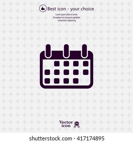 Calendar icon, vector illustration. Flat design style